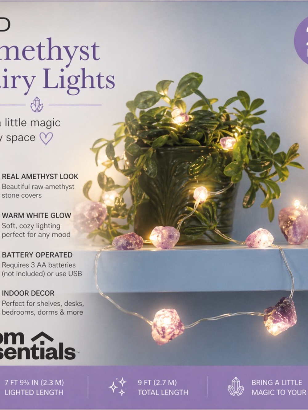 Room Essentials Amethyst-Colored LED Fairy Lights